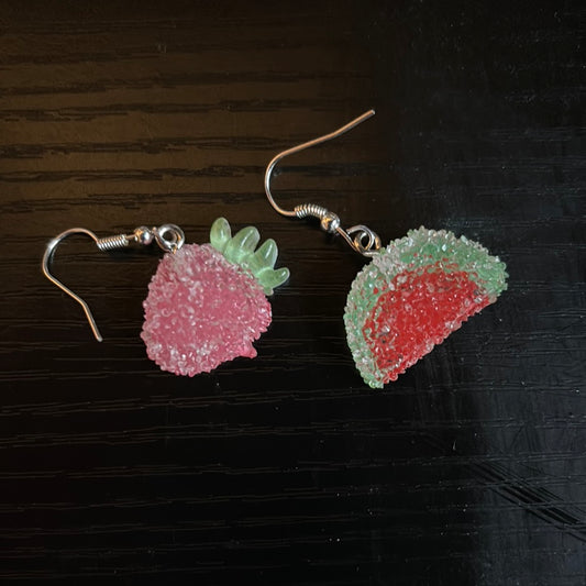 Strawberry watermelon earrings ￼